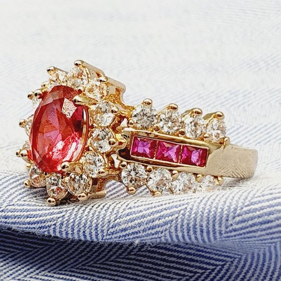 🍁 Royal Court Oval Zircon Three Layer Luxury Gold Rings for Women, EVGG1… - Picture 4 of 4